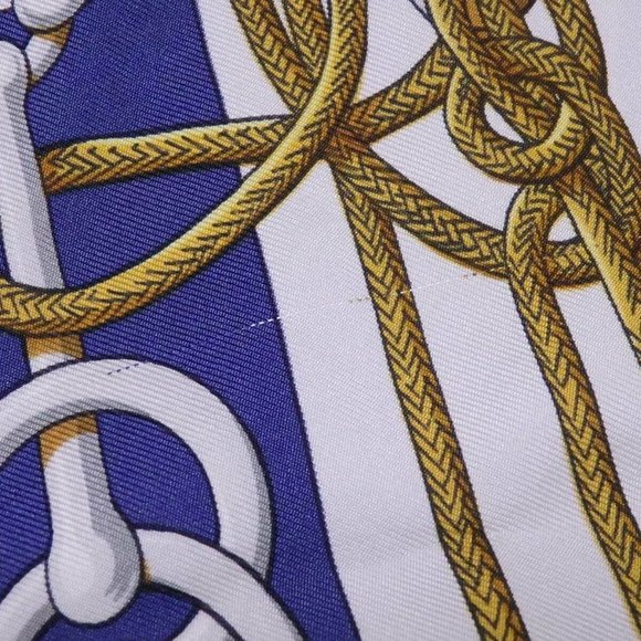 Auth HERMES Carre 90 Cliquetis Scarf Blue/Multicolor 100% Silk - Picture 9 of 12